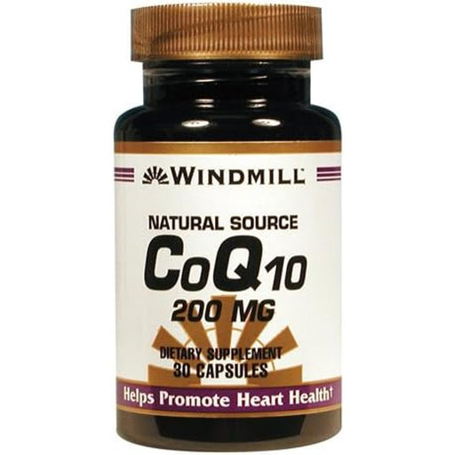 Windmill Windmill® Natural Source CoQ10 200 mg – Cardiovascular &amp; Energy Support (Capsules) Vitamins & Supplements