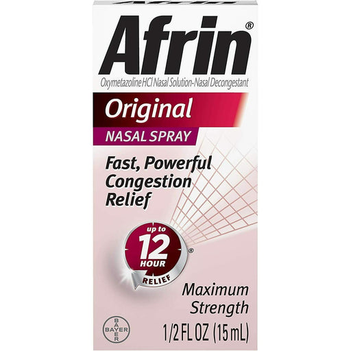 Afrin Afrin Original Nasal Spray Maximum Strength Decongestant 0.5 Fl Oz Health & Beauty