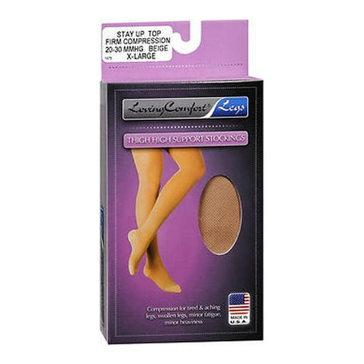 Loving Comfort Loving Comfort Thigh High Support Stockings 20-30 Mmhg Beige Medium Hosiery
