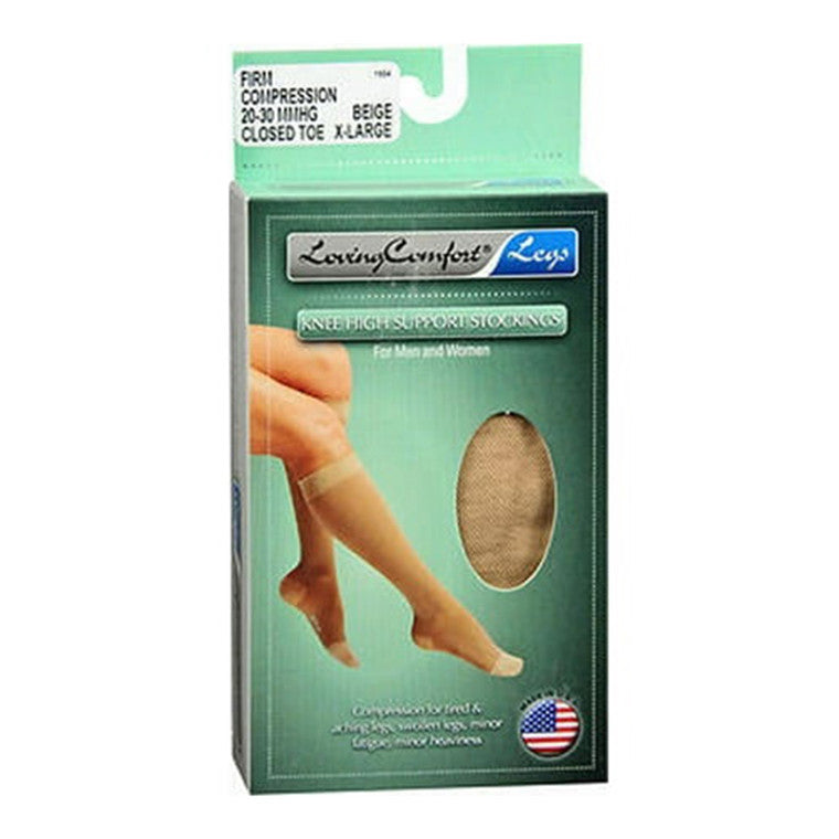 Scott Specialties Loving Comfort® Knee High Support Stockings – Firm Compression (Beige, XL) Tortillas & Wraps
