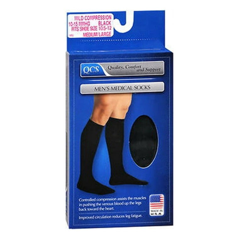 Scott Specialties Scott Specialties QCS Men's Medical Socks Mild Black Medium/Large - 1 Pair Socks