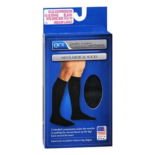 Scott Specialties Scott Specialties QCS Men's Medical Socks Mild Black Medium/Large - 1 Pair Socks