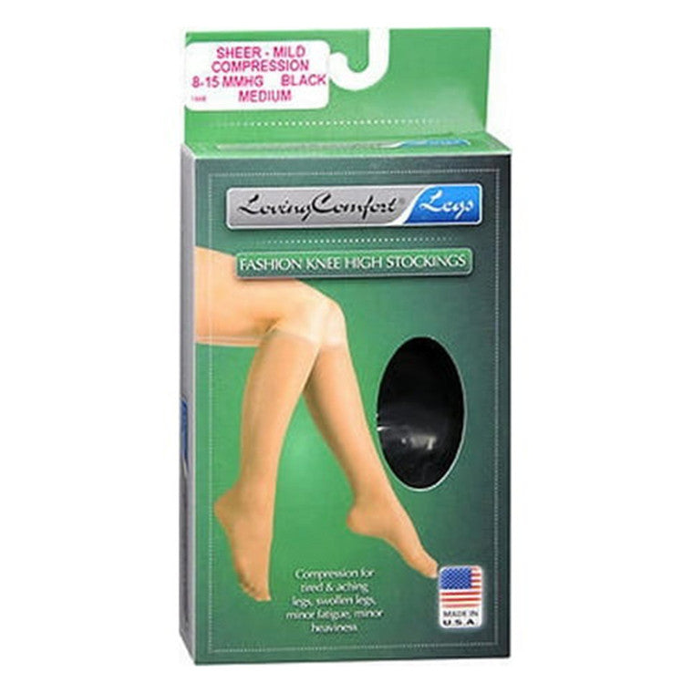 Scott Specialties Scott Specialties Fashion Knee High Stockings Sheer Mild Compression Black, Medium 1 Pair Health & Beauty Dark Slate Gray