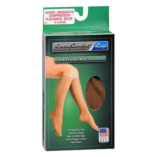 Scott Specialties Scott Specialties Loving Comfort Fashion Knee High Stockings Sheer Moderate Compression Beige Medicine Cabinets