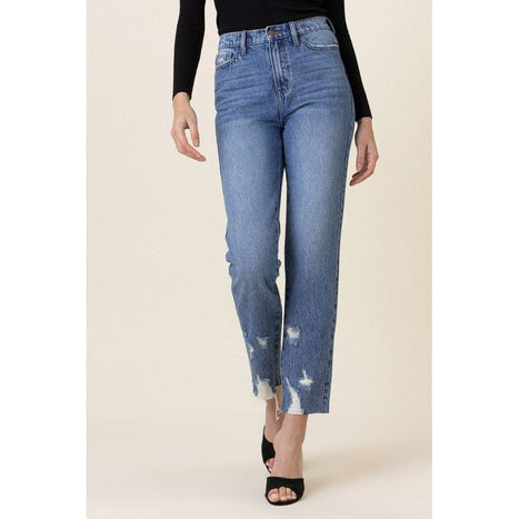 High Waisted Straight Leg Jean