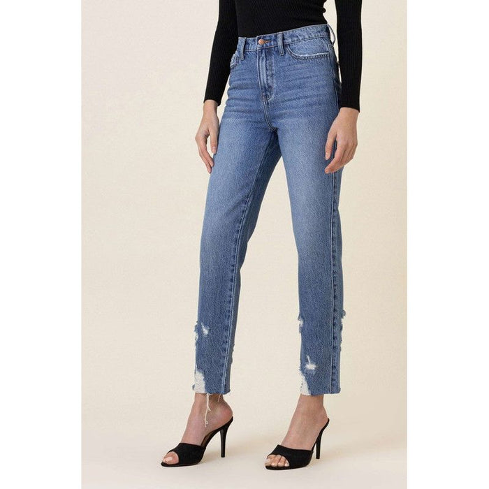 High Waisted Straight Leg Jean