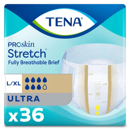 Tena Tena Stretch Incontinence Brief, Ultra Absorbency, Large/X-Large Bicycle Shorts & Briefs White Smoke