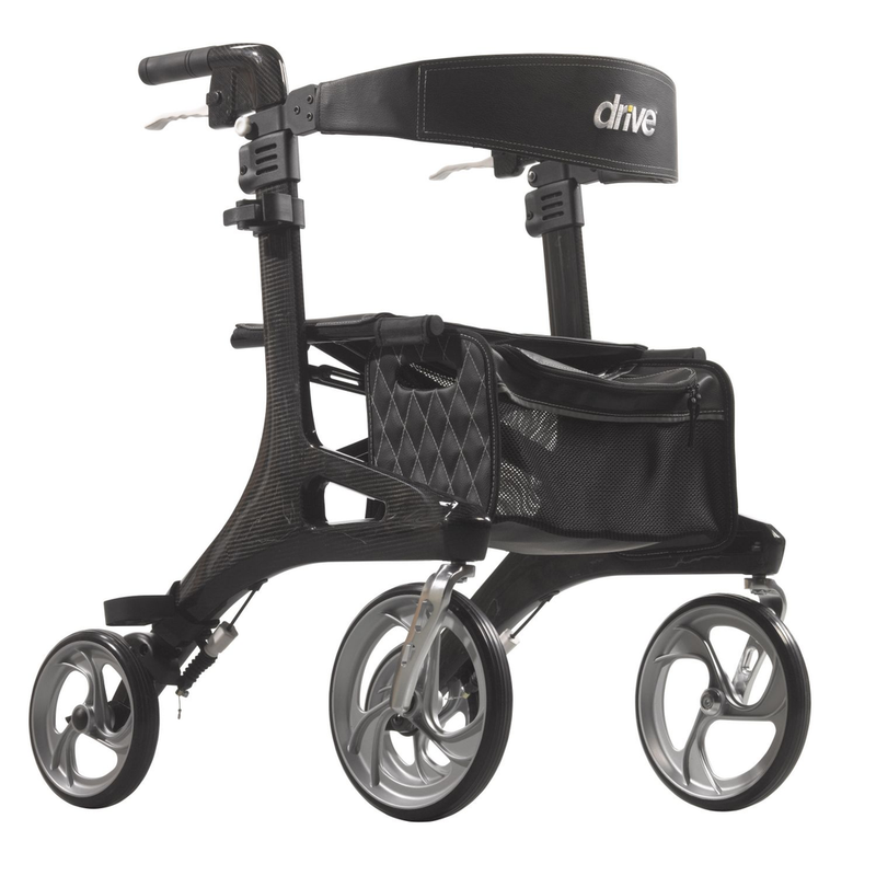 Drive Medical Drive Medical Nitro Elite CF Carbon Fiber Walker Rollator, Black Walkers