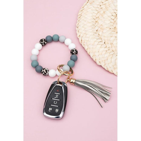 Silicone Monochromatic Key Ring Bracelet