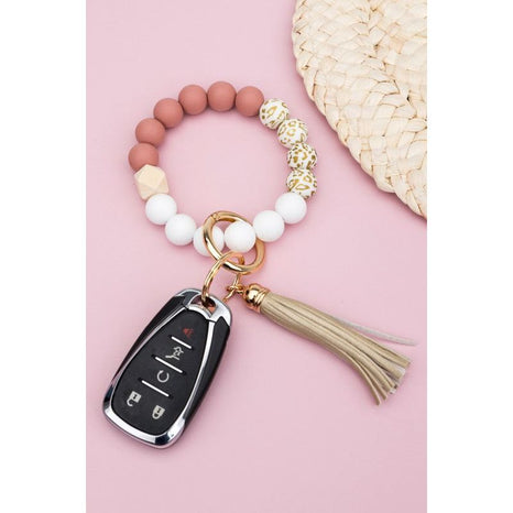 Silicone Gold Leo Key Ring Bracelet