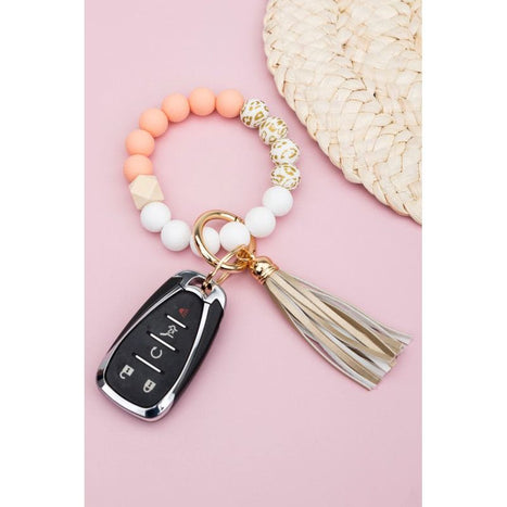 Silicone Gold Leo Key Ring Bracelet