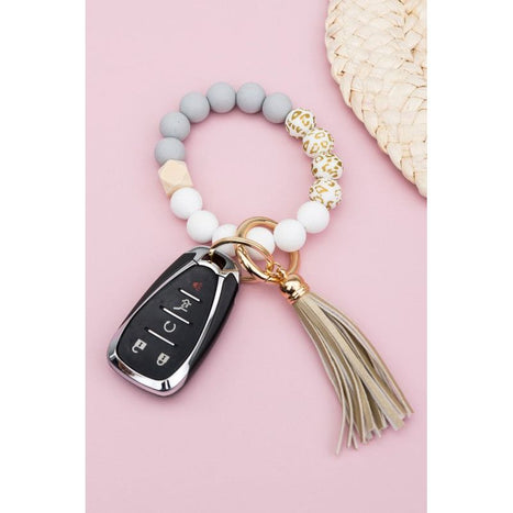 Silicone Gold Leo Key Ring Bracelet