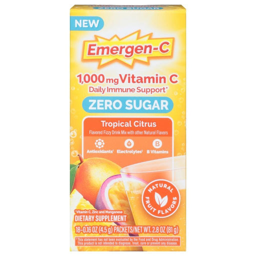 Emergen-C Emergen-C Vitamin Zero Sugar, 1000 Mg, Tropical Citrus Vitamins & Supplements