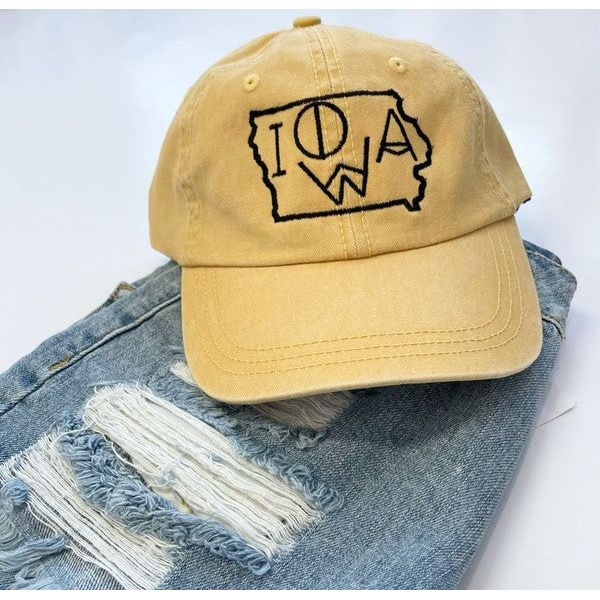 Iowa Line Font Embroidered Trucker  Hat