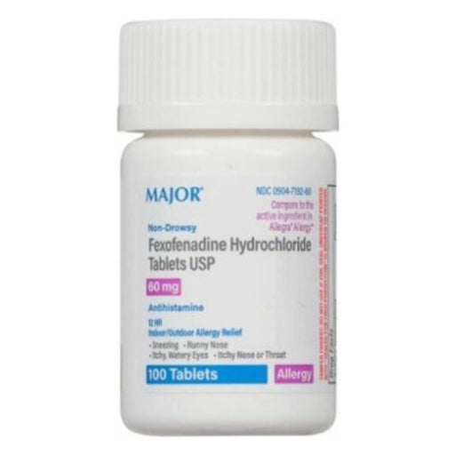 Major Pharma Major Pharma Fexofenadine Hydrochloride – 12-Hour Allergy Relief (60 mg) Medicine Cabinets