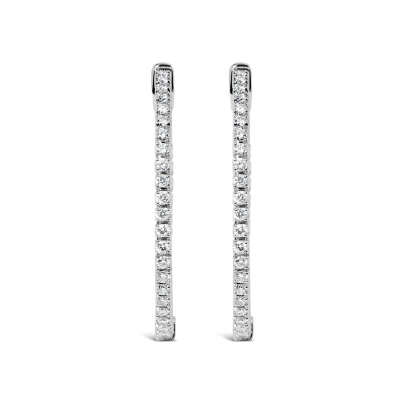 Bids.com 14K White Gold 1 1/2 Cttw Lab Grown Diamond Inside Out Hoop Earrings (G-H Color, VS2-SI1 Clarity) Earrings