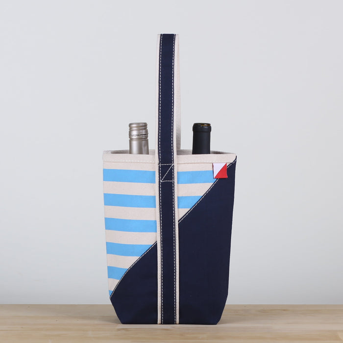 Contemporary Striped Double Wine Tote by ShoreBags