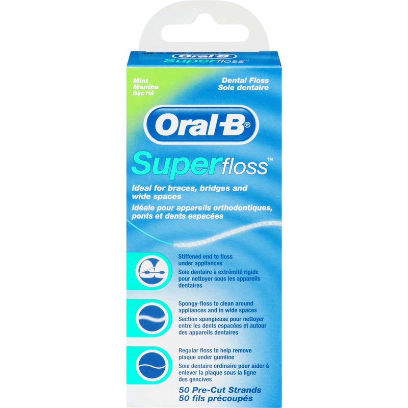 Oral-B Oral-B Super Floss Pre-Cut Strands Dental Floss, Mint Dental Floss