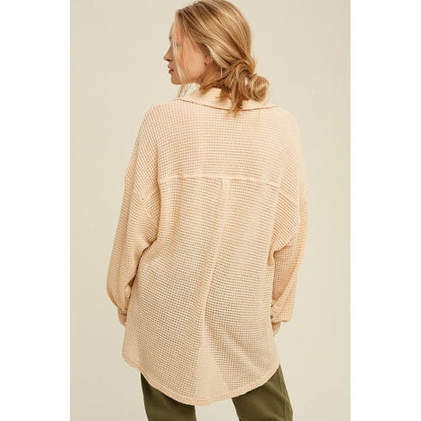 Soft Thermal Knit Shacket Top