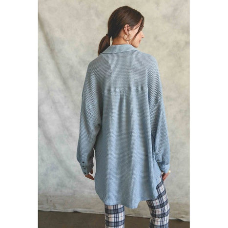 Soft Thermal Knit Shacket Top