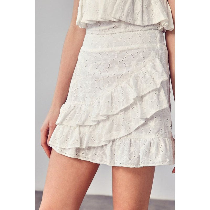 Eyelet Ruffle Skirt