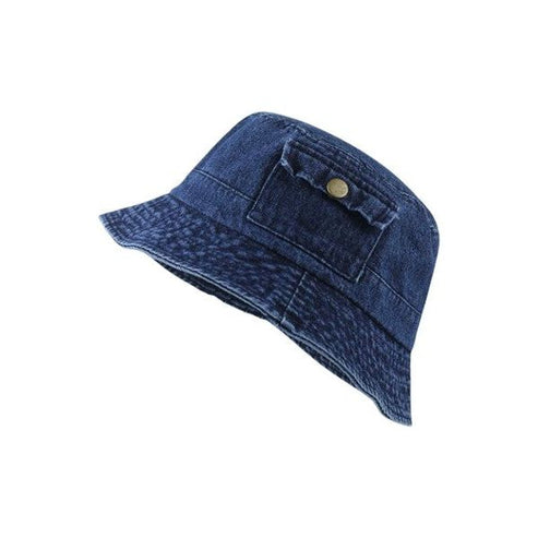 Aili's Corner Pocket Accent Denim Bucket Hat