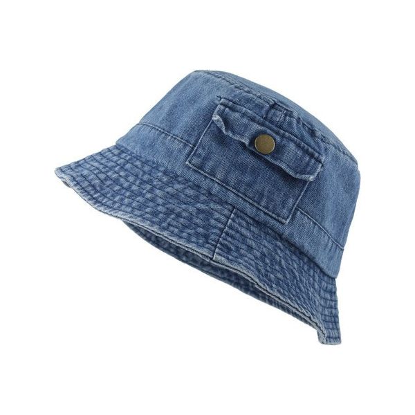 Aili's Corner Pocket Accent Denim Bucket Hat