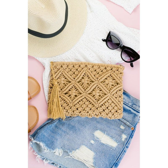 Macrame Tassel Clutch