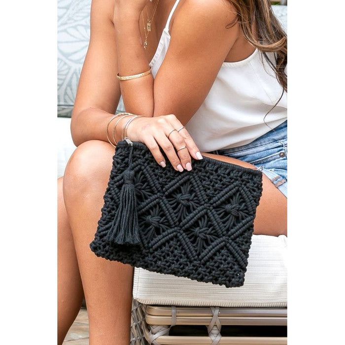 Macrame Tassel Clutch