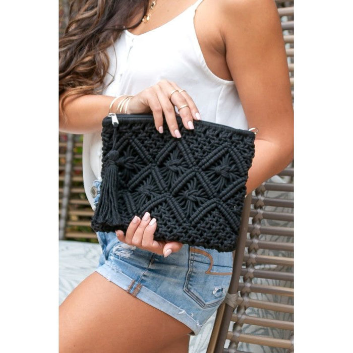 Macrame Tassel Clutch