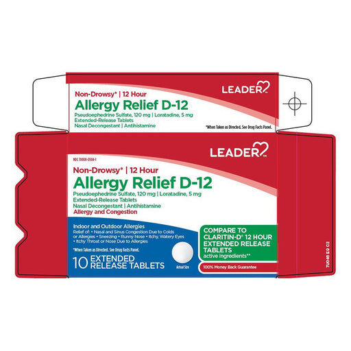 Leader Leader™ Allergy Relief D-12 (Extended Release Tablets) Medicine Cabinets