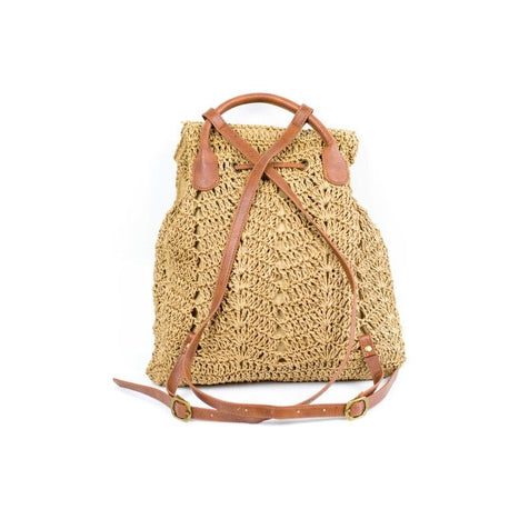 Woven Straw Backpack