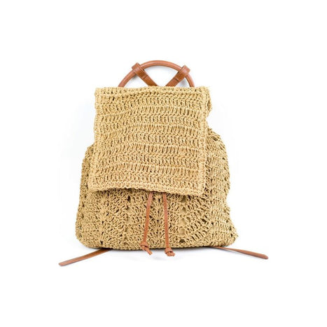 Woven Straw Backpack