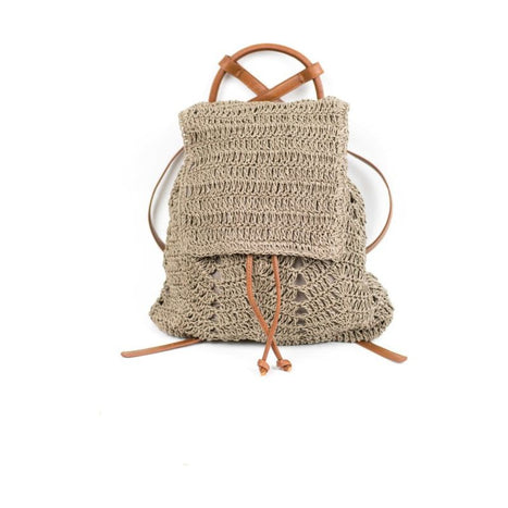 Woven Straw Backpack