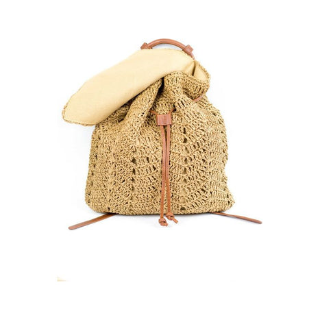 Woven Straw Backpack