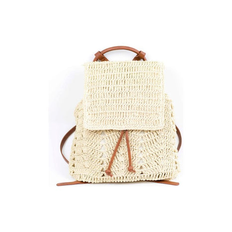 Woven Straw Backpack