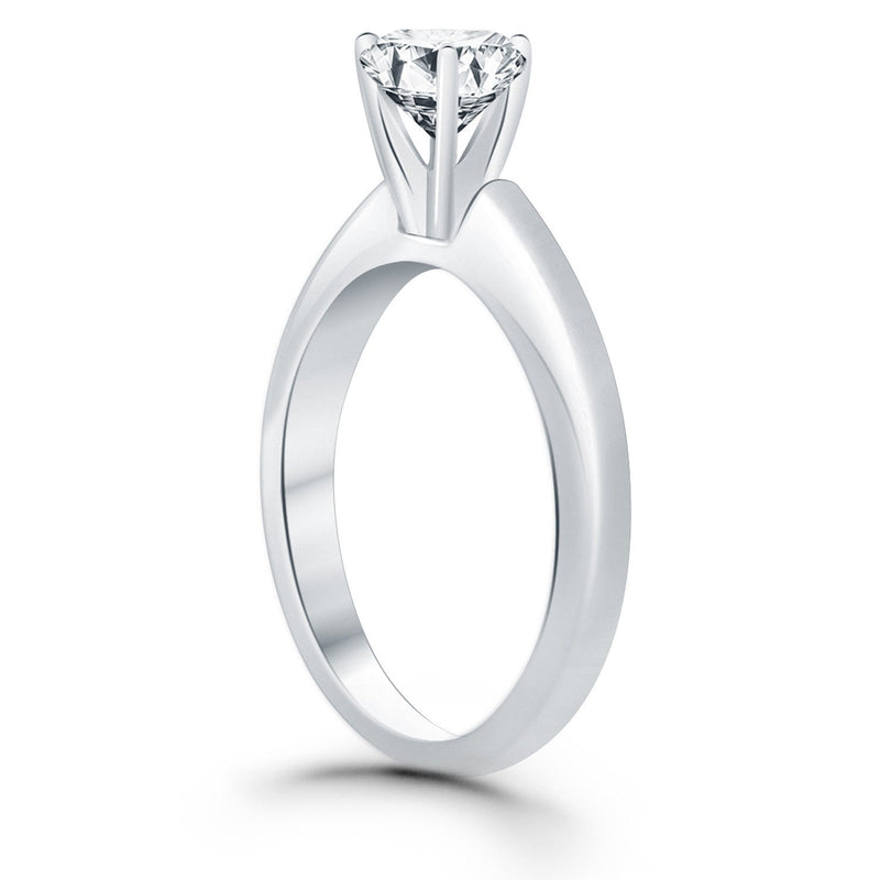 Bids.com 14k White Gold Solitaire Cathedral Engagement Ring Rings