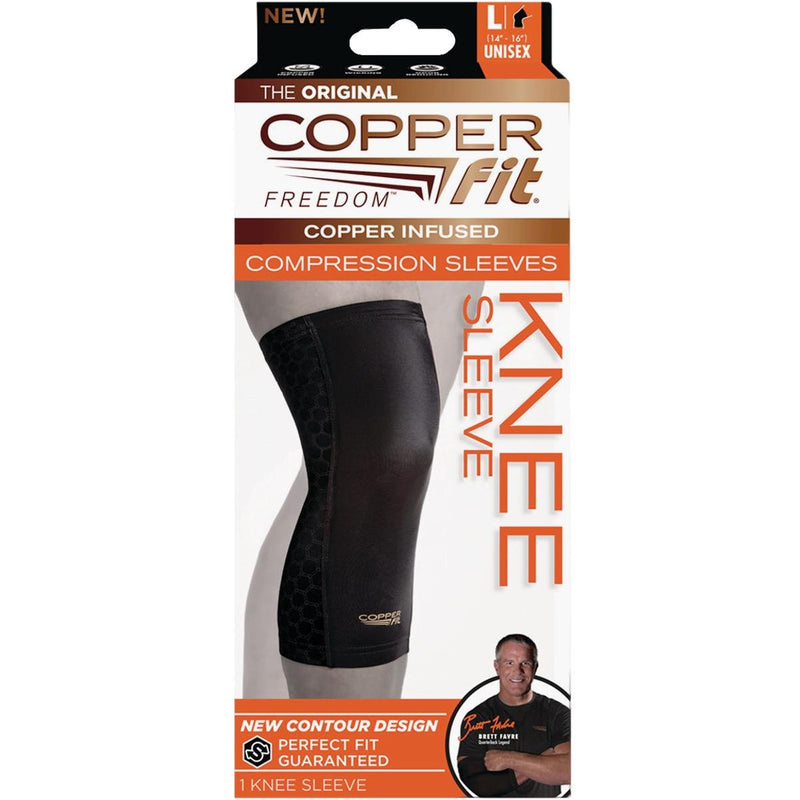 Copper Fit Copper Fit Freedom Black Compression Knee Sleeve Personal Care