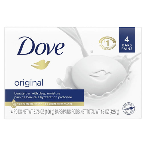 Dove Dove Beauty Bar Gentle Skin Cleanser Original, 3.75 Oz, 4 Bars Bar Soap