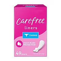 Carefree Carefree Thong Pantiliners with Wings 49 Count Feminine Pads & Protectors