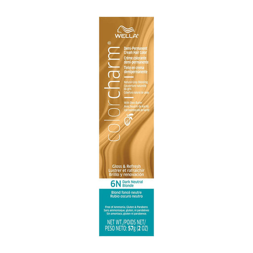 Wella Wella ColorCharm Demi-Permanent Creme Hair Color 2 Oz - 6N Dark Neutral Blonde Hair Color Sandy Brown