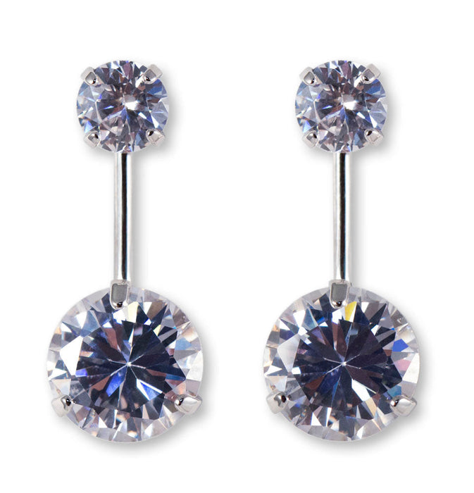 Dangle Drip Cubic Zirconia Earrings Rhodium Plated with Gift Box