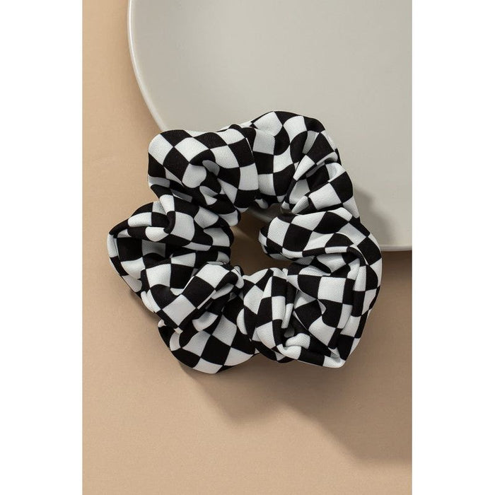 Check Pattern Soft Satin Hair Scrunchies