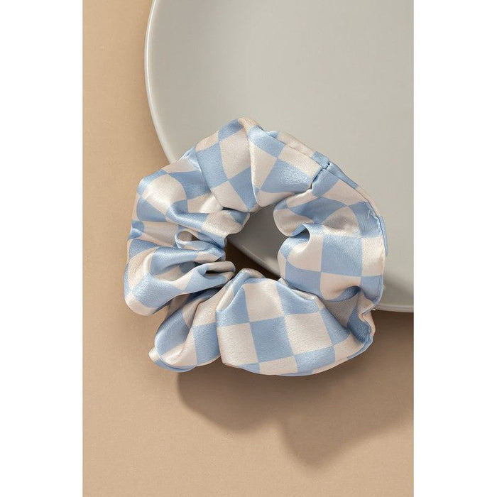 Check Pattern Soft Satin Hair Scrunchies