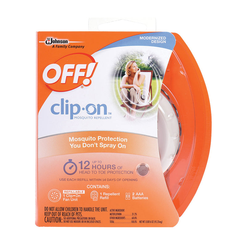 Off Off OLD Clip On Fan Mosquito Repellent Starter Kit + Refill Repellents White Smoke