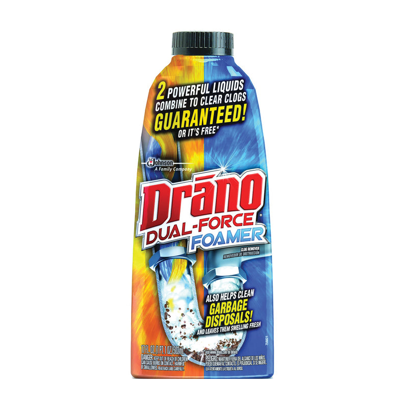 Drano Drano Clog Remover - Dual Force Foamer 17.00 Fl Oz Drains White Smoke