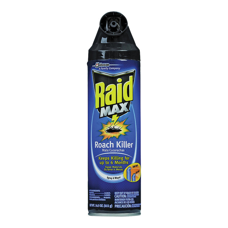 Raid Raid Max Ant And Roach Insecticide Insect Killer Spray Aerosol 14.5oz Pest Control White Smoke