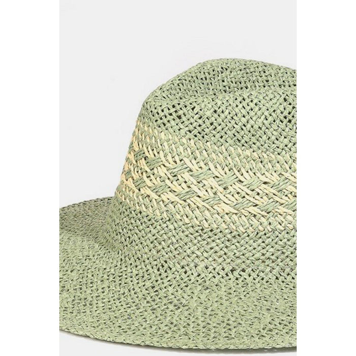 Fame Contrast Wide Brim Straw Hat