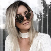 zeroUV Oversize Thin Cross Brow Mirrored Flat Lens Sunglasses A545 Sunglasses