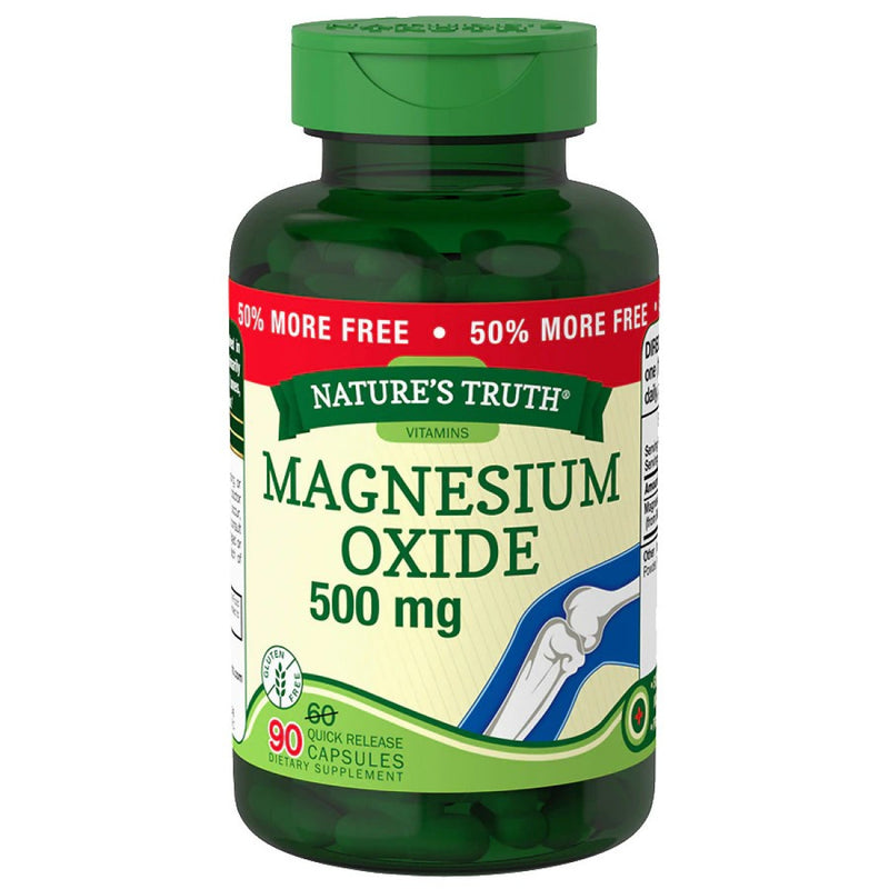 Nature's Truth Nature's Truth Magnesium Oxide, 500 Mg, Capsules Vitamins & Supplements
